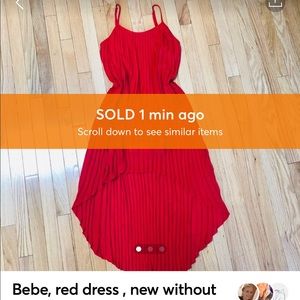 🎉SOLD OUT!! Bebe, red dress , new without tags